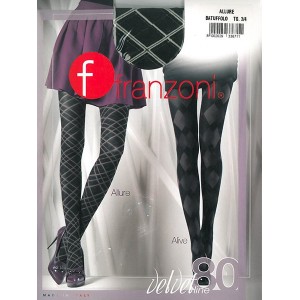 Pančuchy Allure čierna/šedý vzor