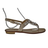 Sandále kožené s kamienkami