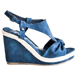 Sandále platformové jeans Sandále platformové jeans