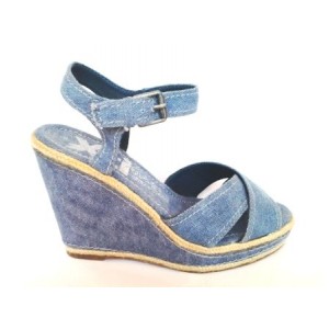 Sandále platformové riflové 01