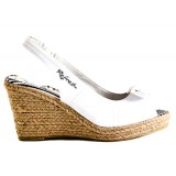 Sandále platformy biele