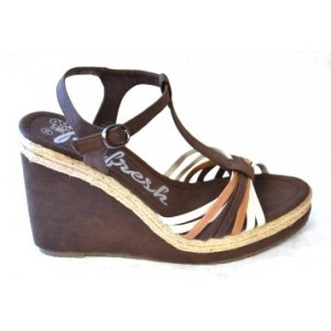 Sandále platformy dvojfarebné