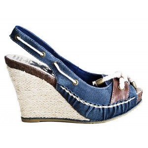 Sandále riflové so šnúrkou