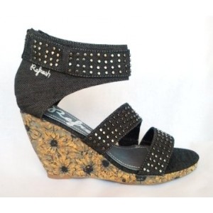 Sandále s kvietkovou platformou 01