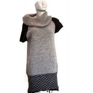 Šaty pletené s bordúrou 002